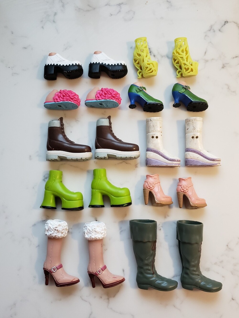 Bratz Barbie My Scene Shoes Set of 10 Lot, Y2K Collectible Doll Accessories